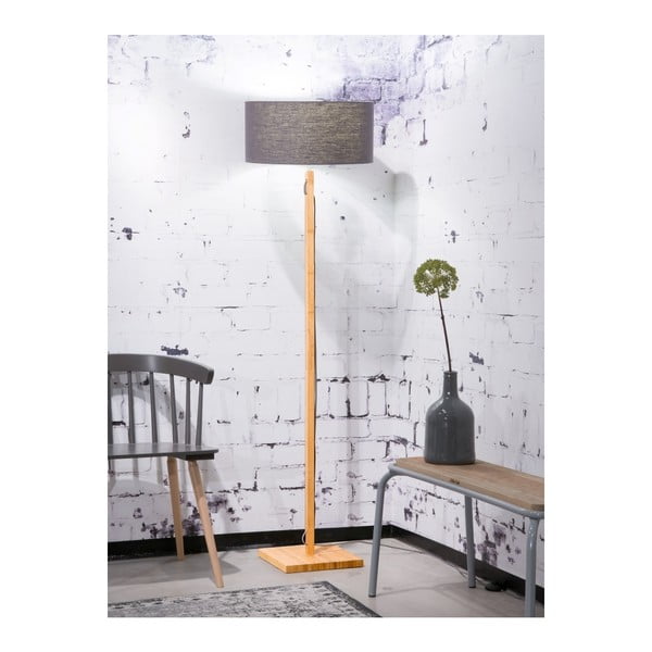 Fuji állólámpa sötétszürke búrával és bambusz lámpatesttel - Good&Mojo-image-1