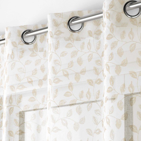 Bézs átlátszó függöny 137x280 cm Farandole – douceur d'intérieur-image-1