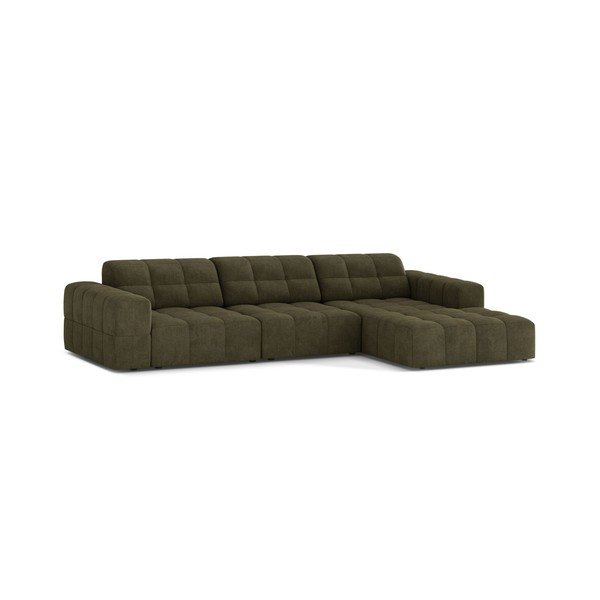 Khaki zsenília sarokkanapé (jobb oldali-heverő résszel) Chicago – Cosmopolitan Design-image-1