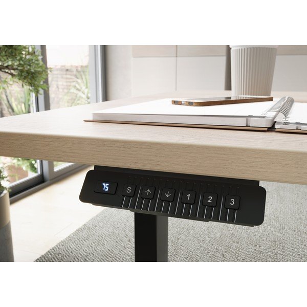 Íróasztal elektromosan állítható magassággal, tölgyfa dekorral 80x160 cm – Germania-image-1