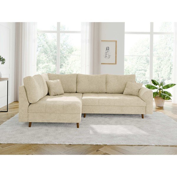 Bézs sarokkanapé (bal oldali) Ariella – Ropez-image-1