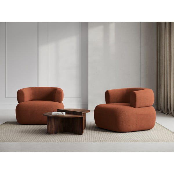 Téglavörös buklé fotel Jenny – Micadoni Home-image-1