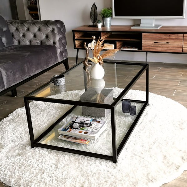 Fekete dohányzóasztal 60x90 cm Astro – Neostill-image-4