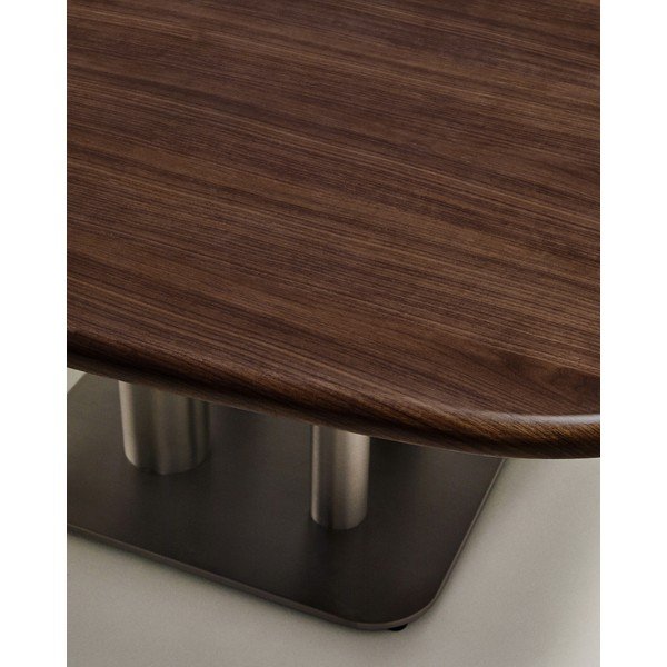 Étkezőasztal diófa dekorral 121x121 cm Melvar – Kave Home-image-3