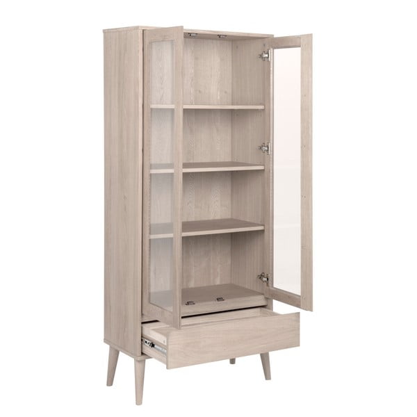 Natúr színű tálalószekrény tölgyfa dekorral 80x178 cm Nagano – Actona-image-3