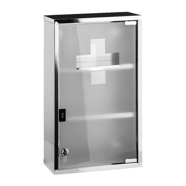 Ezüstszínű műanyag fali gyógyszeres szekrény 30x51 cm – Premier Housewares