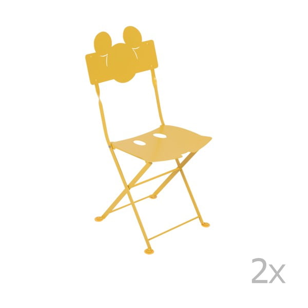 Bistro Mickey Junior sárga fém kerti szék gyerekeknek, 2 db - Fermob