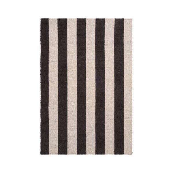 Fekete-fehér kézi szövésű gyapjúkeverék szőnyeg 160x230 cm Sissel – Jotex
