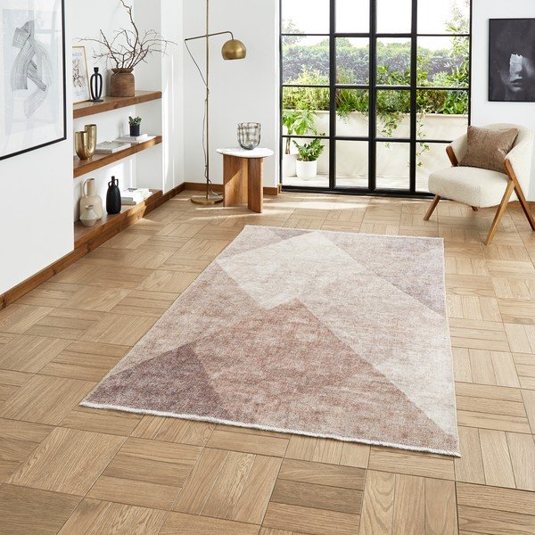 Világosbarna mosható pamutkeverék futószőnyeg 60x170 cm Whisper – Think Rugs-image-1