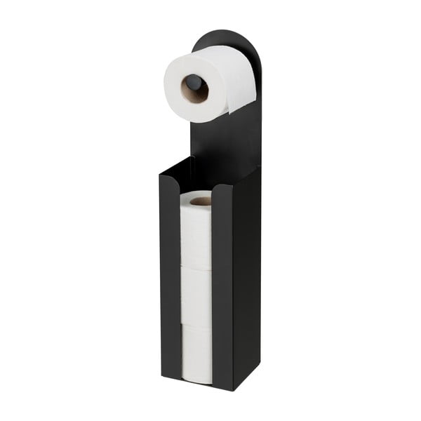 Fekete öntapadós acél WC-papír tartó Agira – Wenko-image-3