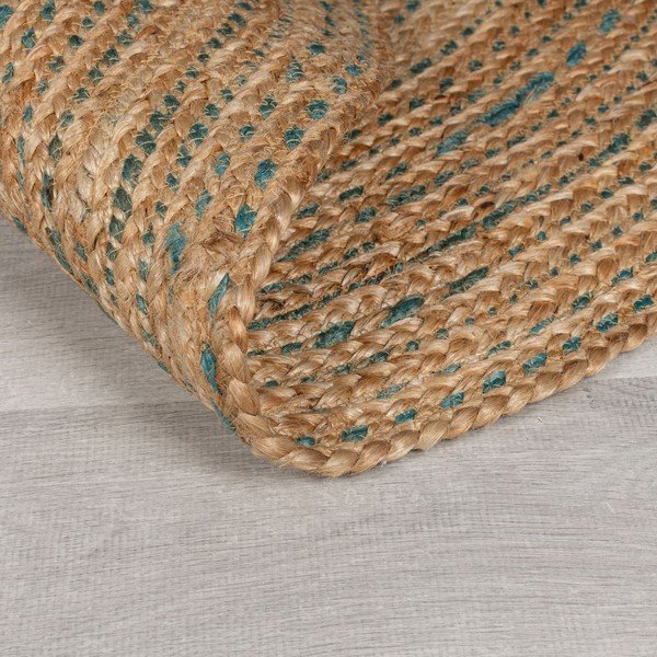 Kék-natúr színű juta kerek szőnyeg ø 133 cm Capri – Flair Rugs-image-3