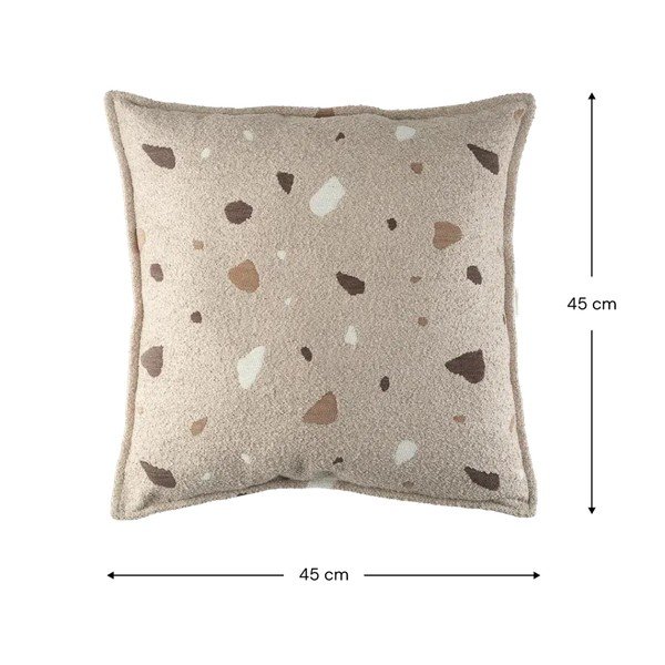 Világosbarna buklé-zsenília párna gyerek kanapéhoz Terrazzo Block – Wigiwama-image-2