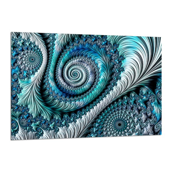 Glasspik Fractal Blue fali kép, 80 x 120 cm - Styler