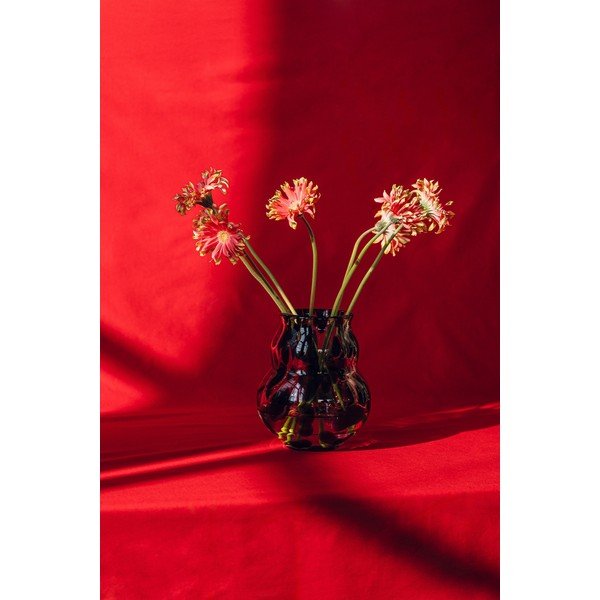 Sötétbarna üveg kézzel készített váza (magasság 22 cm) Dam – noo.ma-image-2