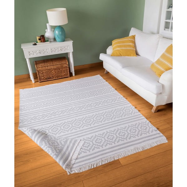 Duo szürke-fehér pamut szőnyeg, 80 x 150 cm - Oyo home-image-2