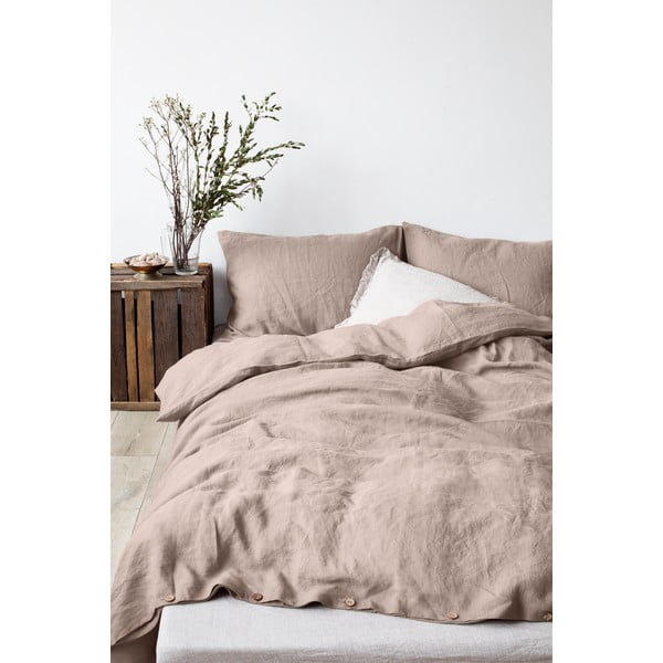 Világosbarna len párnahuzat, 70 x 90 cm - Linen Tales-image-1