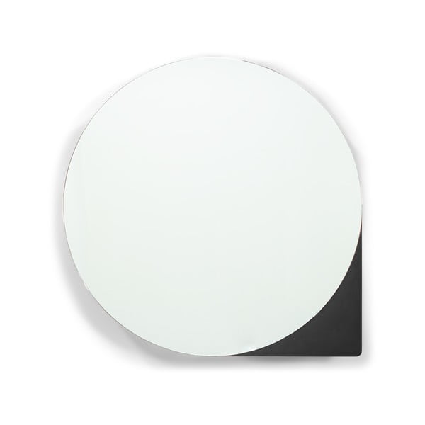Fekete fém fali tükrös fürdőszoba szekrény 35x35 cm Sonnet – Spinder Design
