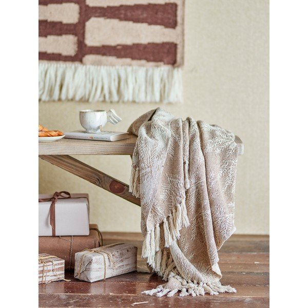 Világosbarna takaró 130x160 cm Gabriela – Bloomingville-image-1