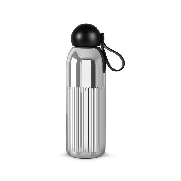 Ezüstszínű rozsdamentes acél termopalack szívószállal 500 ml Tekla – Sagaform