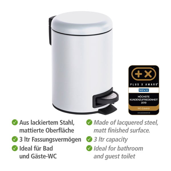 Leman fehér szemetes, 3 l - Wenko-image-3