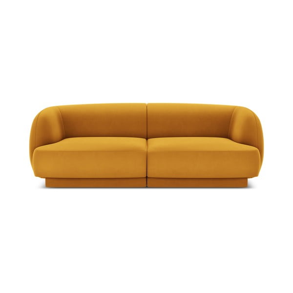 Mustársárga bársony kanapé 184 cm Miley  – Micadoni Home