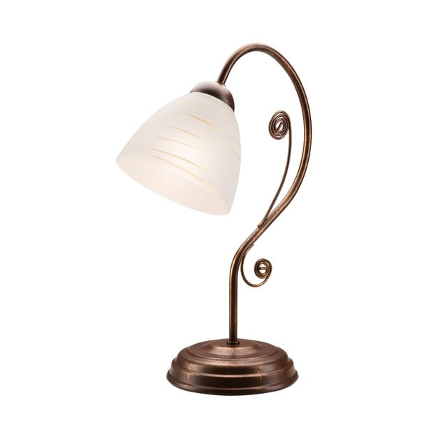 Sötétbarna asztali lámpa (magasság 39 cm) Emilio – LAMKUR