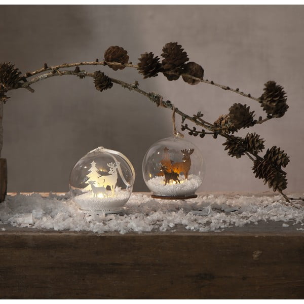 Natúr színű fénydekoráció karácsonyi mintával ø 8 cm Fauna – Star Trading-image-3