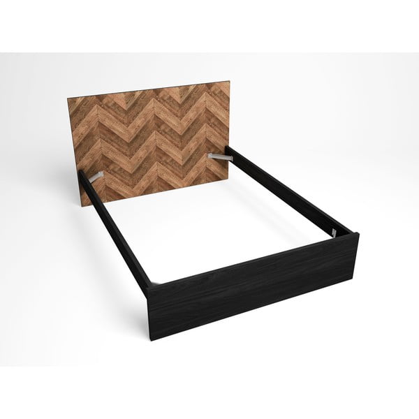 Fekete-natúr színű franciaágy 160x200 cm Gio – Marckeric-image-4