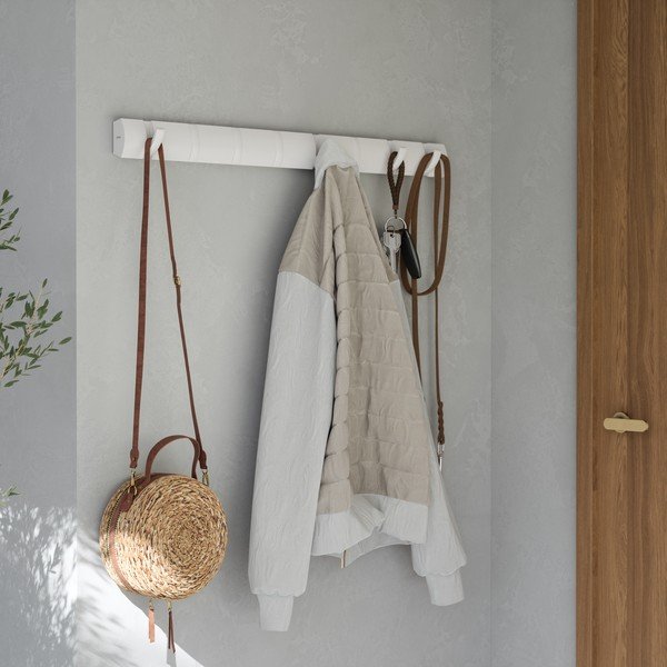 Matt fehér borovi fenyő fali fogas 81 cm Flip – Umbra-image-1