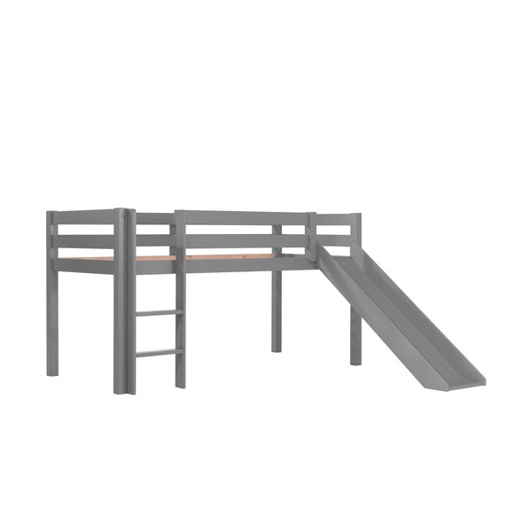 Szürke magasított borovi fenyő gyerekágy 90x200 cm PINO – Vipack-image-2