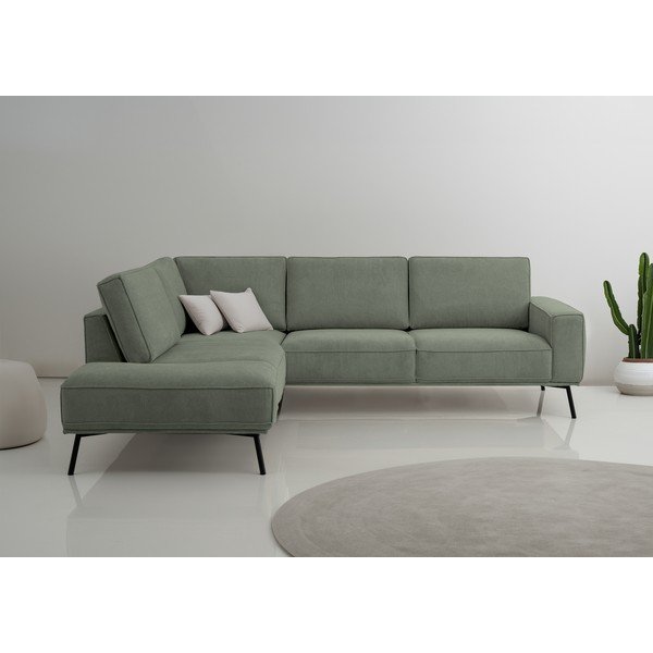 Zöld zsenília sarokkanapé (bal oldali-L alakú) Amsterdam – Scandic-image-1