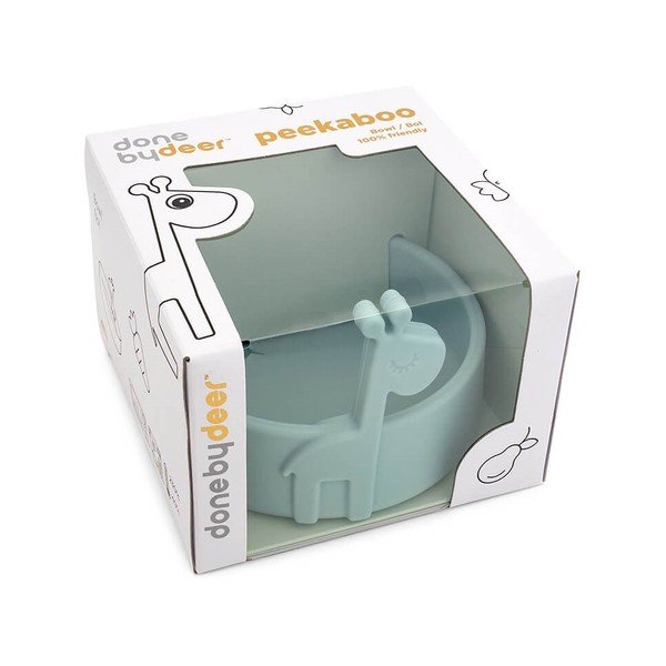 Kék szilikon gyerek tálka Peekaboo Raffi - Done by Deer-image-1