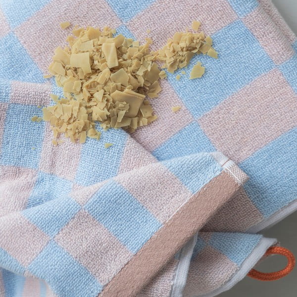 Kék-rózsaszín organikus pamut fürdőlepedő 70x133 cm Retro – Mette Ditmer Denmark-image-3