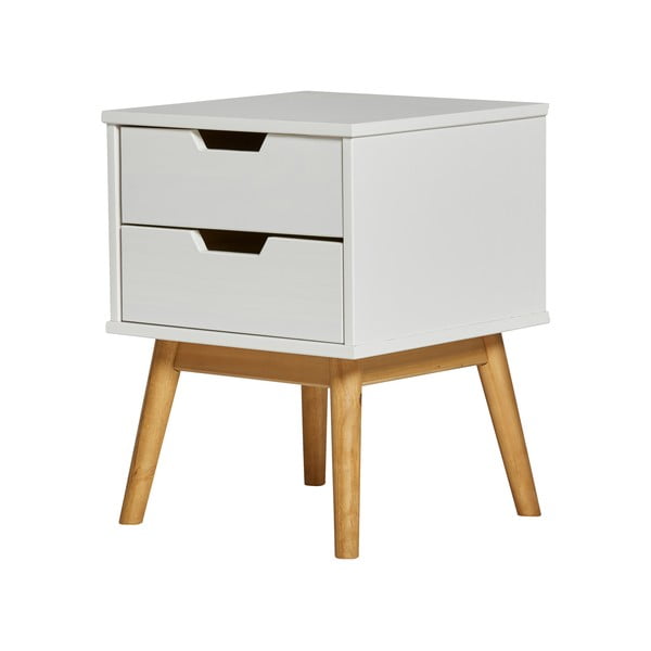 Baku fehér éjjeliszekrény tömör borovi fenyőből - Marckeric-image-2