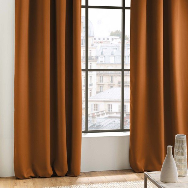Terrakotta színű sötétítő függöny 135x240 cm Occult – douceur d'intérieur-image-1
