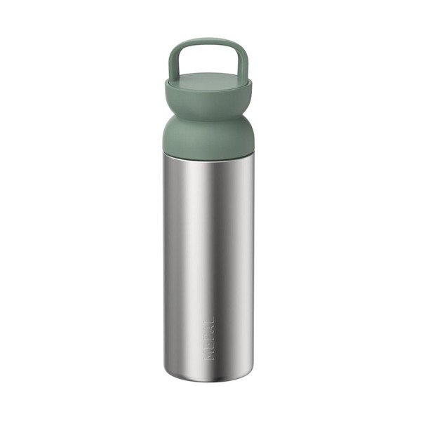 Ezüstszínű-zsályaszínű rozsdamentes acél termopalack 500 ml Ellipse – Mepal