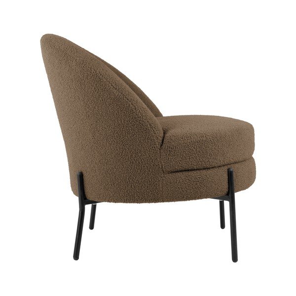 Szürkésbarna buklé fotel Noble – Leitmotiv-image-3