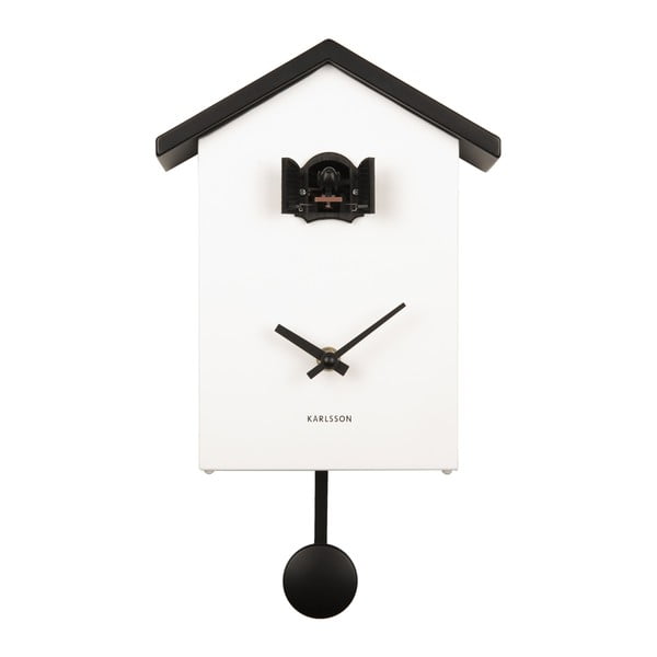 Cuckoo fekete-fehér ingás óra, 25 x 20 cm - Karlsson
