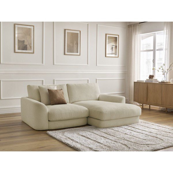 Bézs buklé sarokkanapé (jobb oldali-heverő résszel) Leonore – Bobochic Paris-image-3