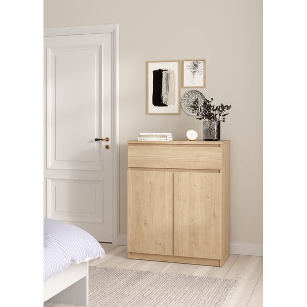 Natúr színű komód tölgyfa dekorral 80x100x40 cm Naia – Tvilum-image-1