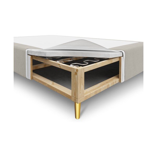 Lia bézs bársony kétszemélyes ágy, 160 x 200 cm - Milo Casa-image-2