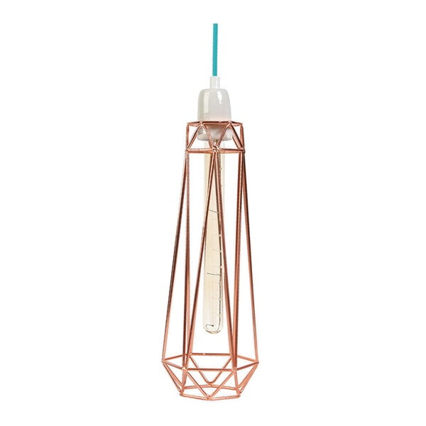 Diamond #2 lámpa bronzszínű lámpaburával és kék kábellel - Filament Style