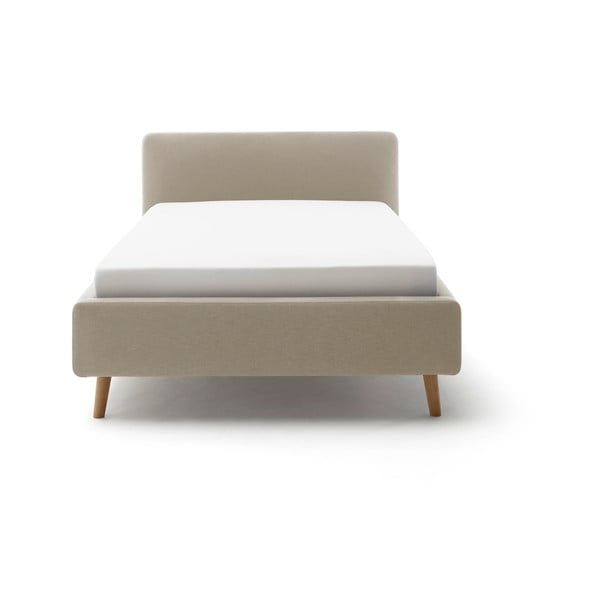 Világosbarna kárpitozott egyszemélyes ágy ágyrács nélkül 120x200 cm Mattis – Meise Möbel-image-4