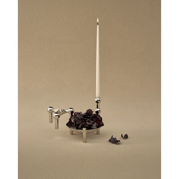 Fényes ezüstszínű fém váza (magasság 10 cm) Nagel – STOFF Nagel-image-2