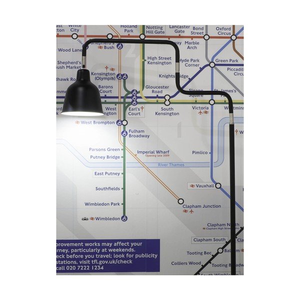 Fekete állólámpa fém búrával (magasság 150 cm) London – it's about RoMi-image-4