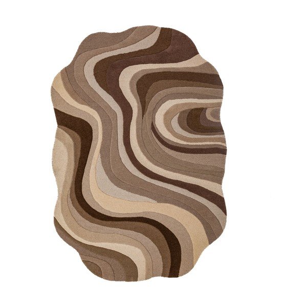 Barna-bézs kézi szövésű gyapjú szőnyeg 160x230 cm Envy Wool – Flair Rugs