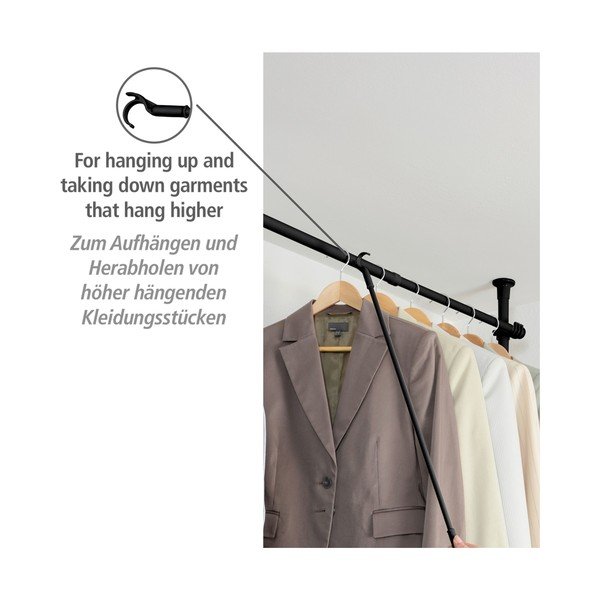 Fém-műanyag kampós rúd ruha felakasztásához Herkules – Wenko-image-2