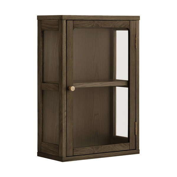 Sötétbarna függő tálalószekrény tölgyfa dekorral 40x60x20 cm Zamora – House Nordic