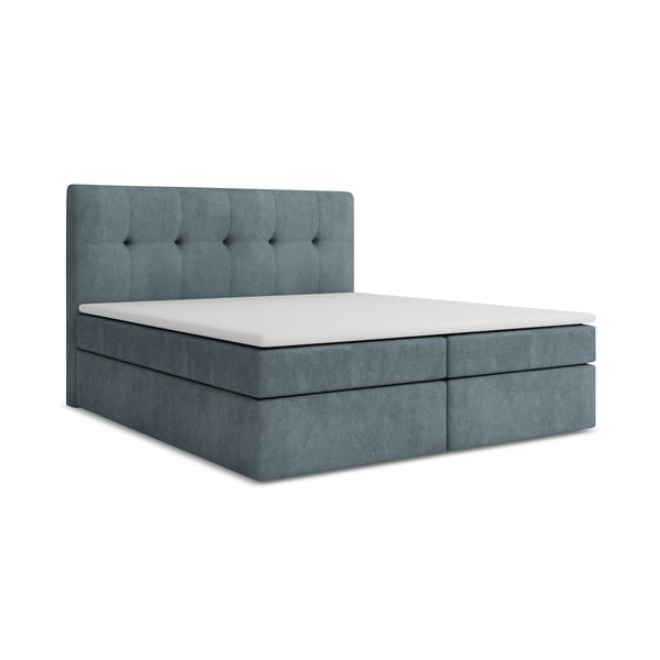 Világoskék ágyneműtartós boxspring ágy 160x200 cm Palta – Makamii