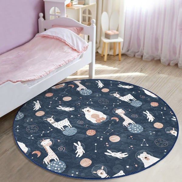 Sötétkék gyerek szőnyeg ø 120 cm Comfort – Mila Home-image-1